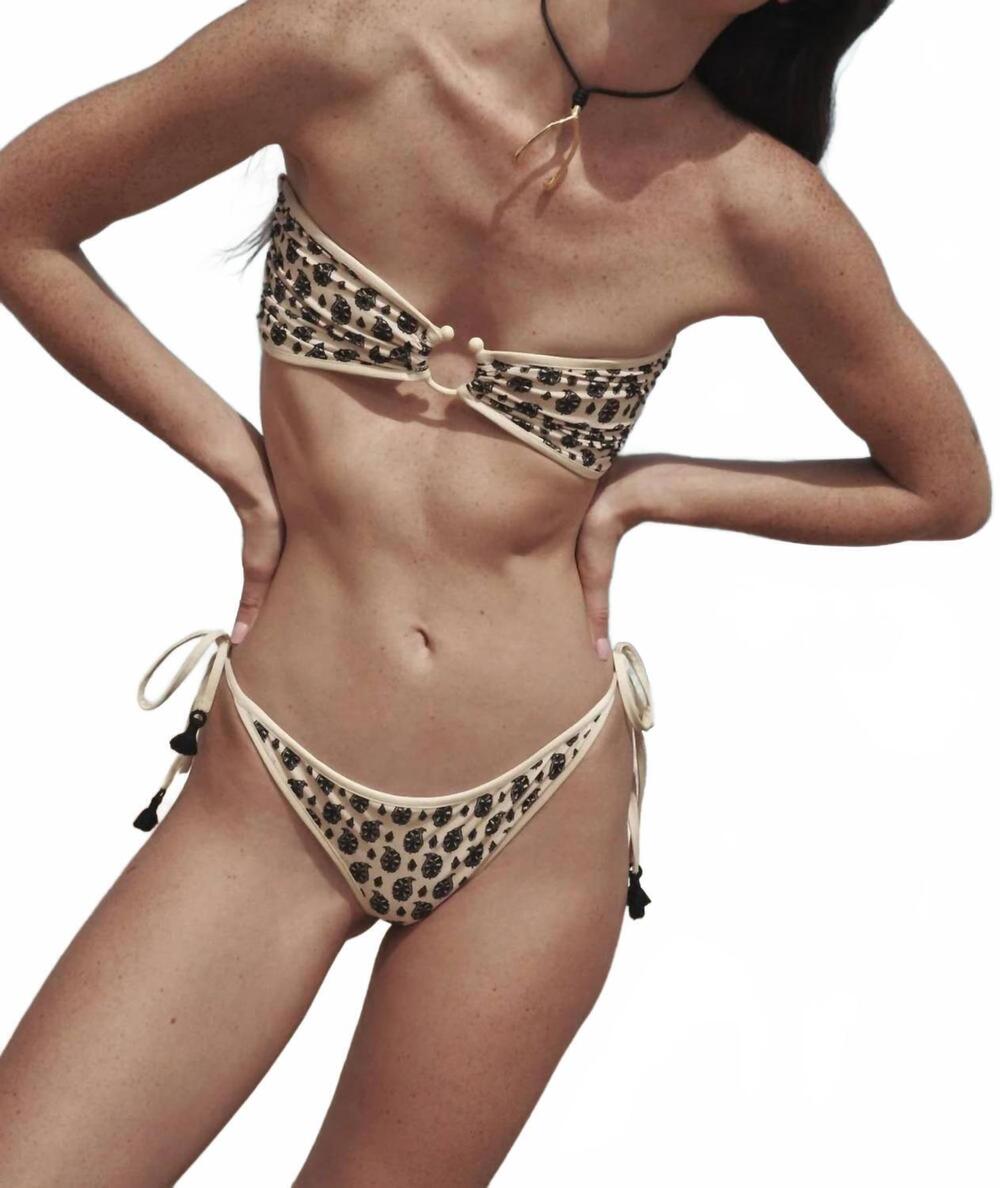 NEW JOHANNA ORTIZ sargrado bikini bottom in ecrew/black
